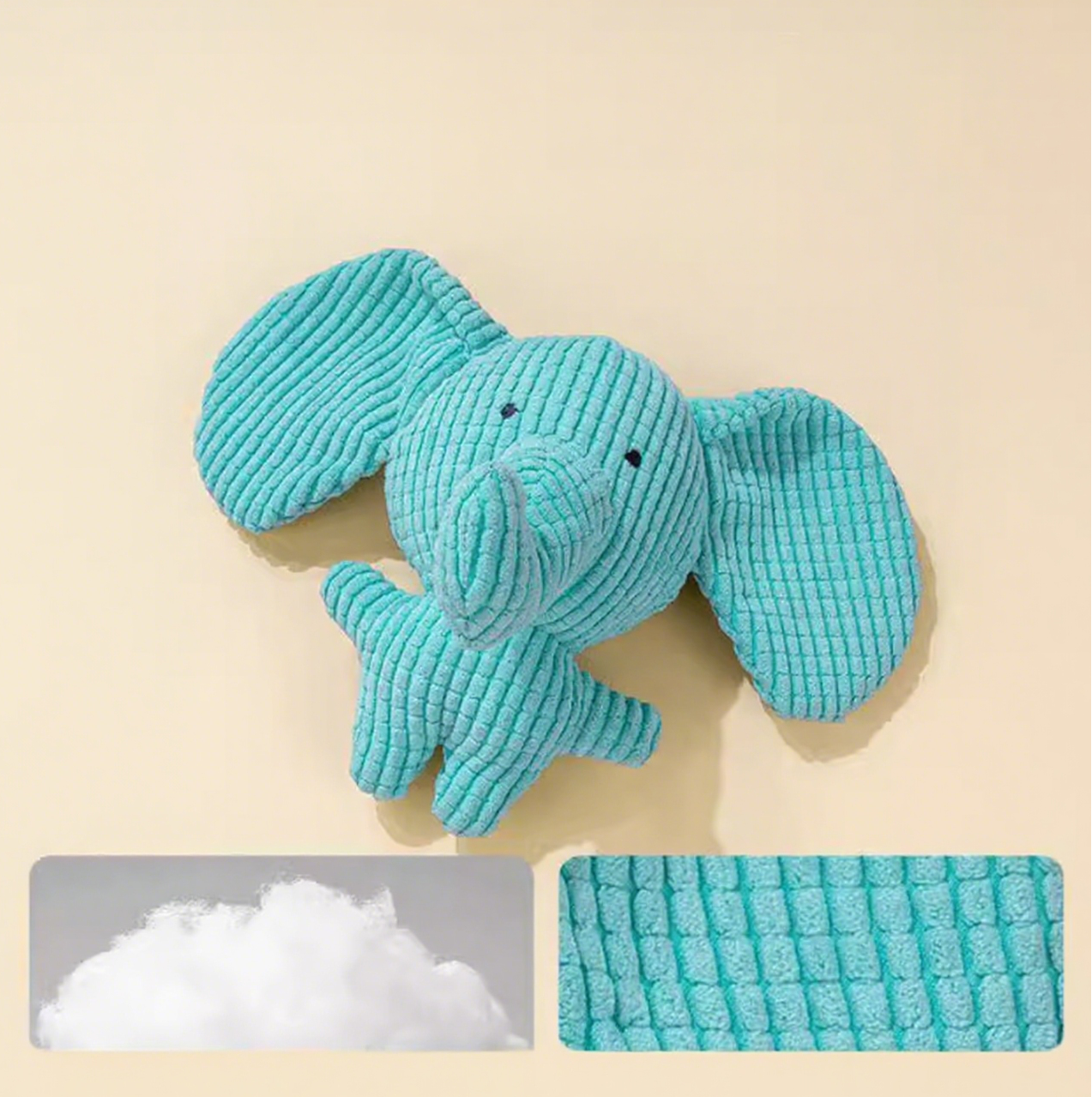 Milou and Lumi Elephant Plush Squeaky Dog Toy