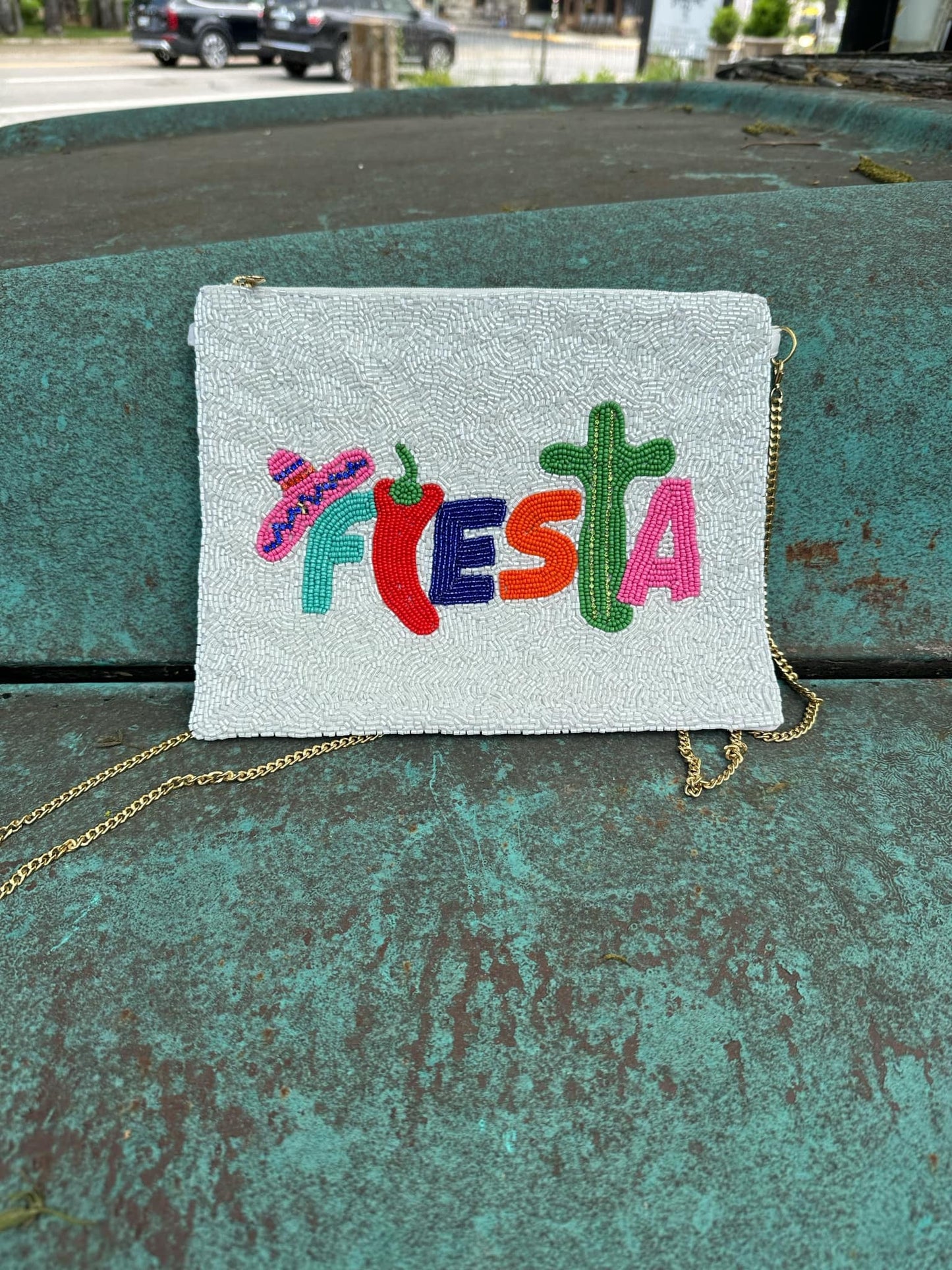 Darling Beaded Bag with Removable Gold Chain