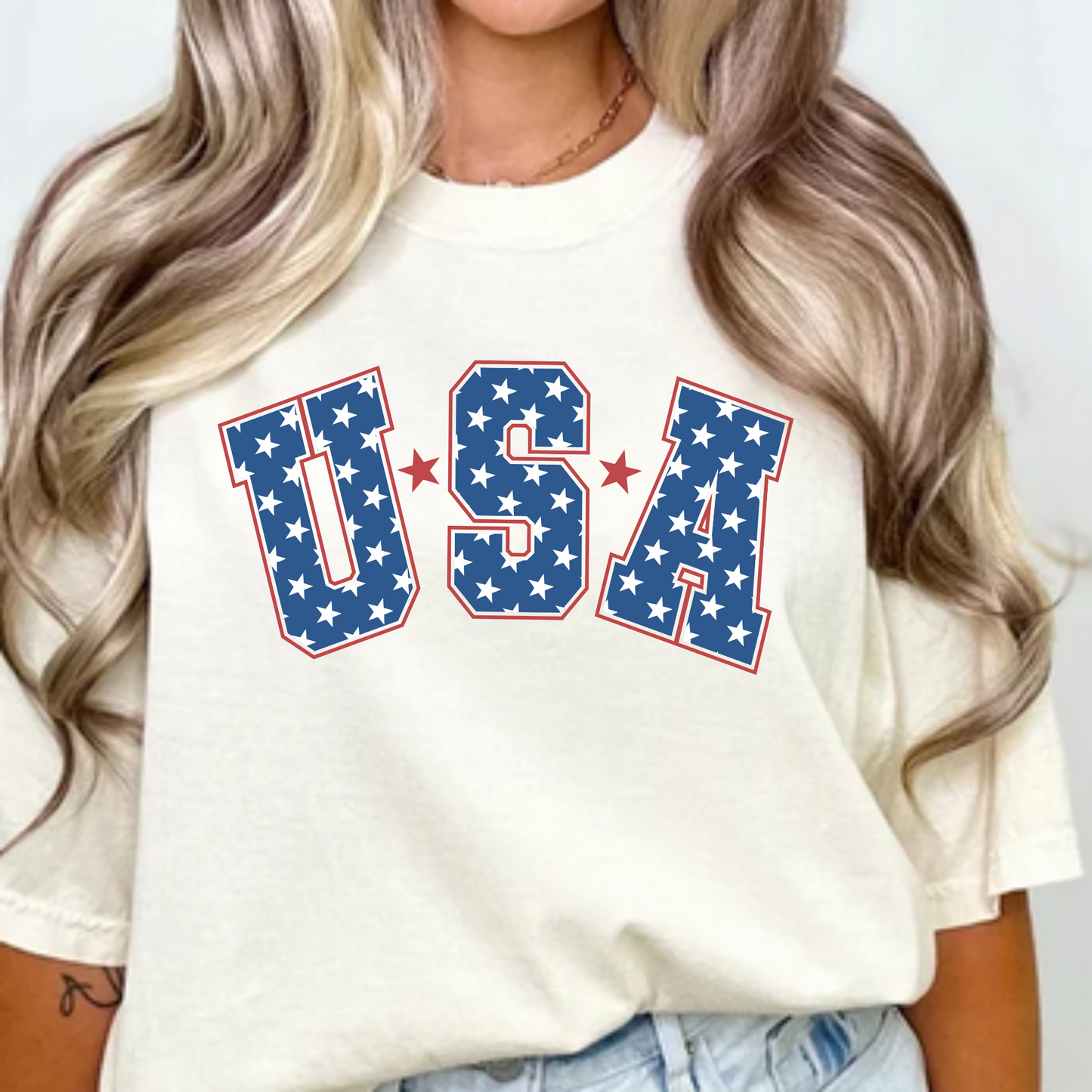 USA Patriotic Graphic T-Shirt & Crewneck Sweatshirt - Comfort Colors and District