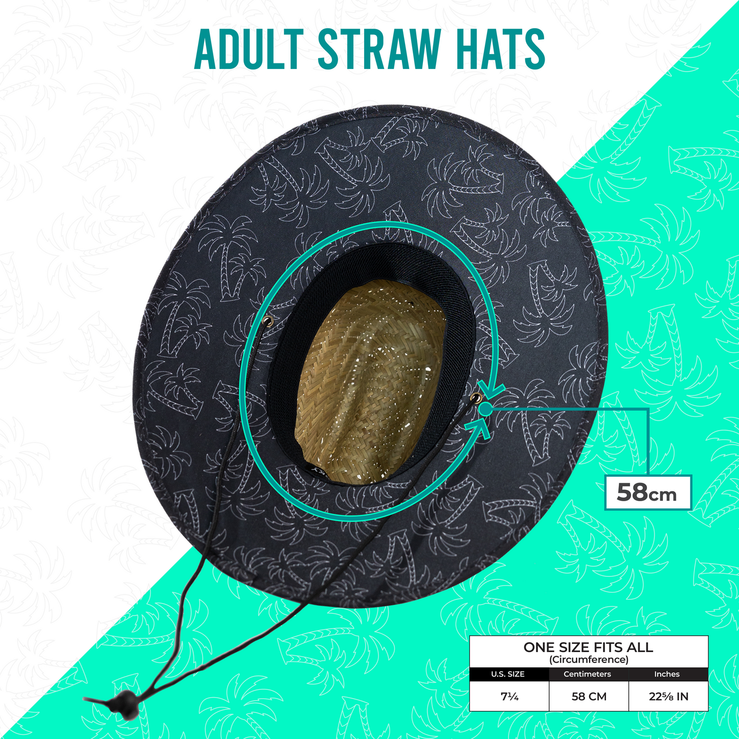 Patriot American Flag Beach Straw Hat with UPF 50 Sun Protection