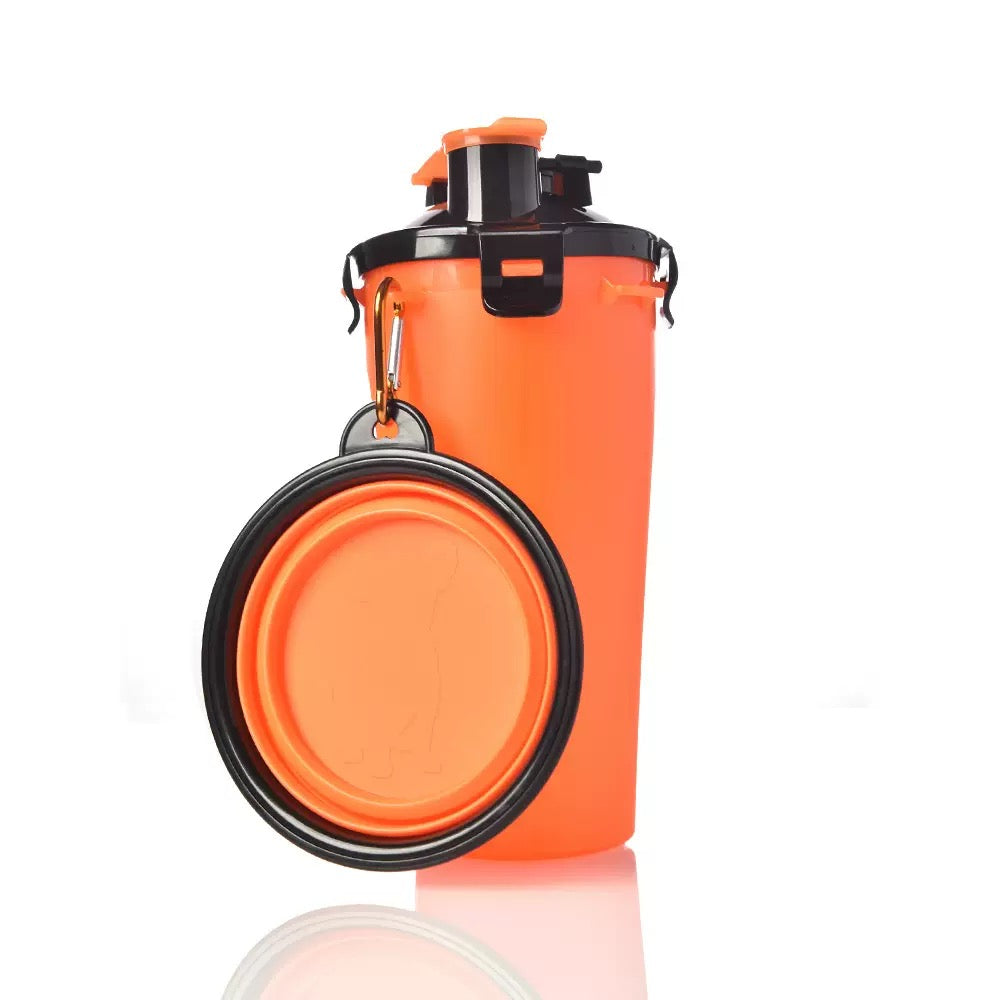Milou and Lumi Portable Pet Travel Water and Food Bottle with Bowl