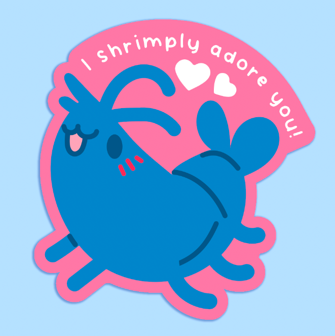 Shrimply Adore You Waterproof Vinyl Sticker