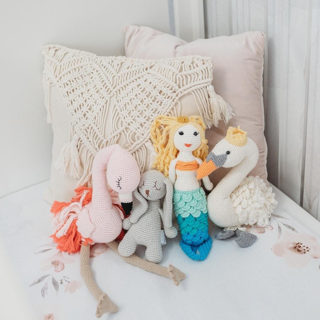 Azalea the Mermaid Blonde Hand-Crocheted Organic Cotton Doll