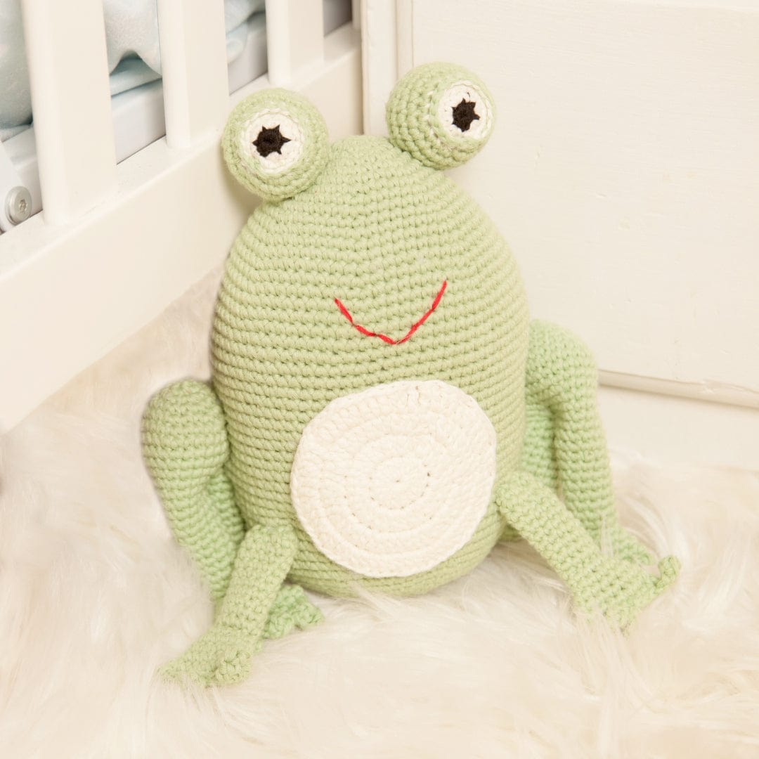 Freddie the Frog Hand-Crocheted Organic Cotton Stuffed Animal