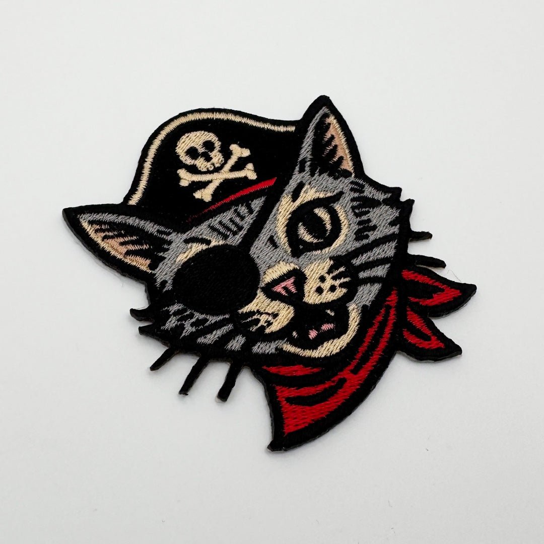 Pirate Cat Iron-On Embroidered Patch
