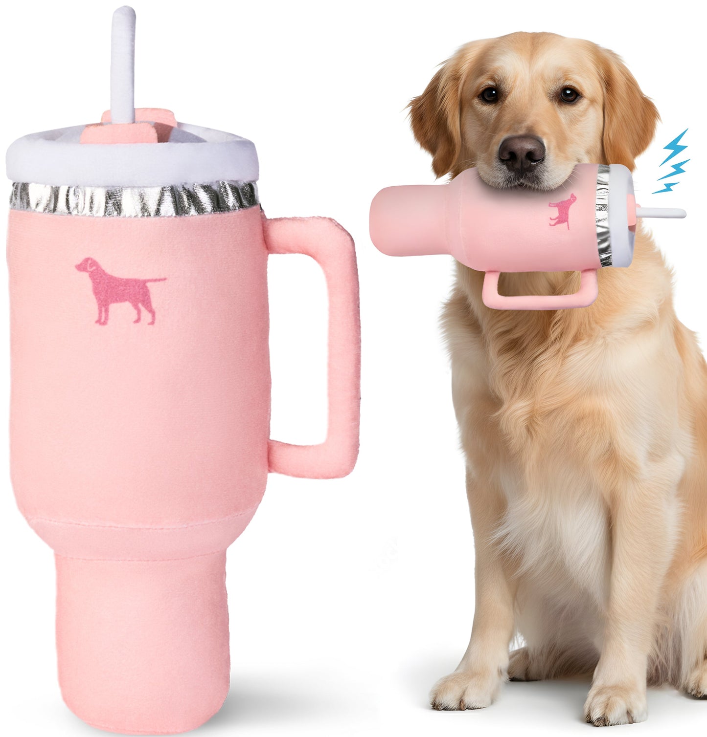 PUPROAR Pup Cup Squeaky Plush Tumbler Dog Toy