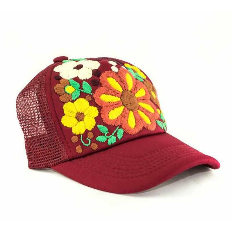 Tulum Hand-Embroidered Trucker Hat, Fair Trade from Chiapas Mexico
