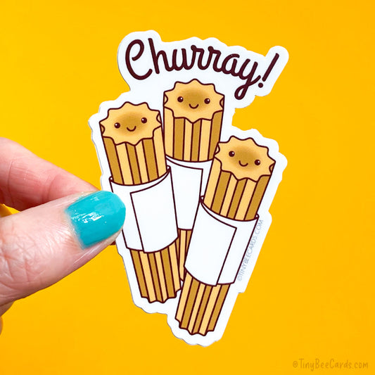Churray! Churro Pun Vinyl Sticker