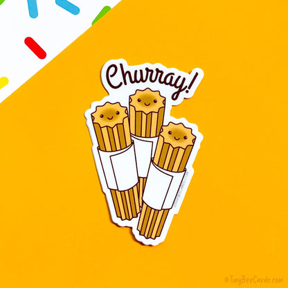 Churray! Churro Pun Vinyl Sticker