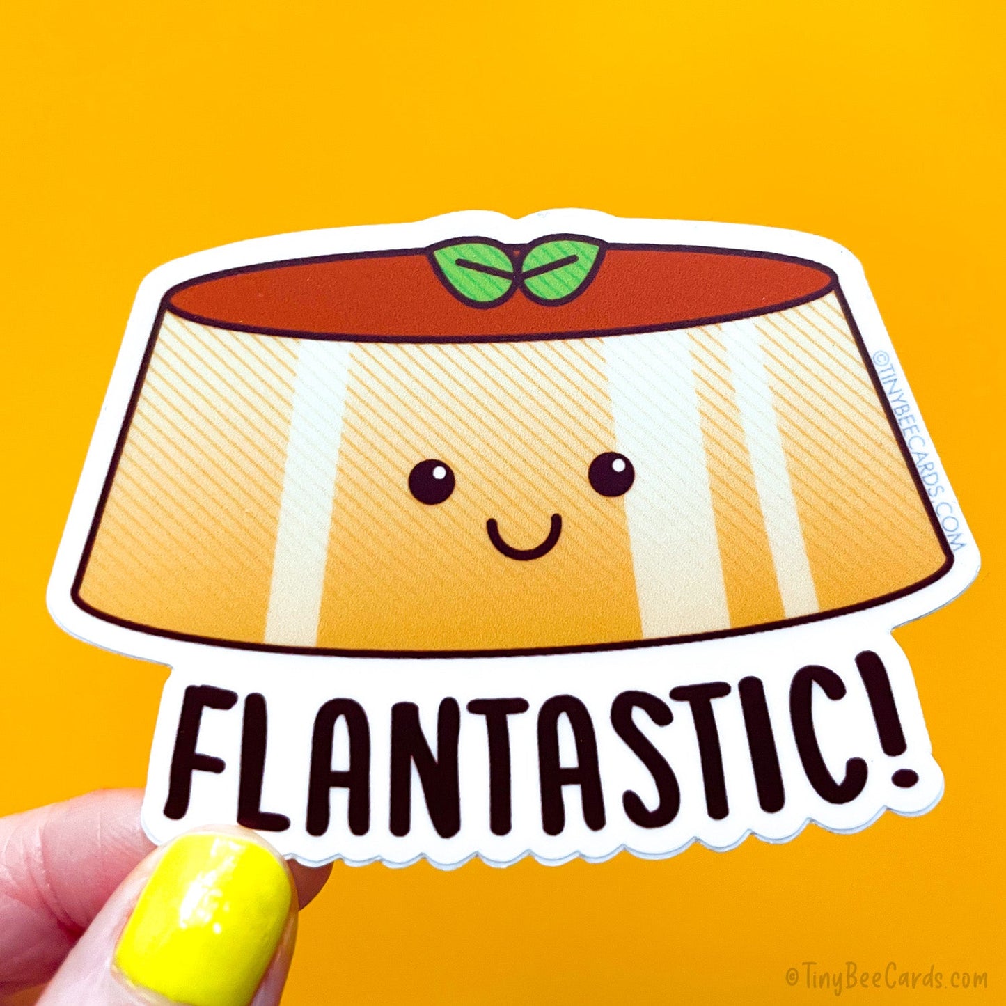 Flantastic! Flan Pun Vinyl Sticker