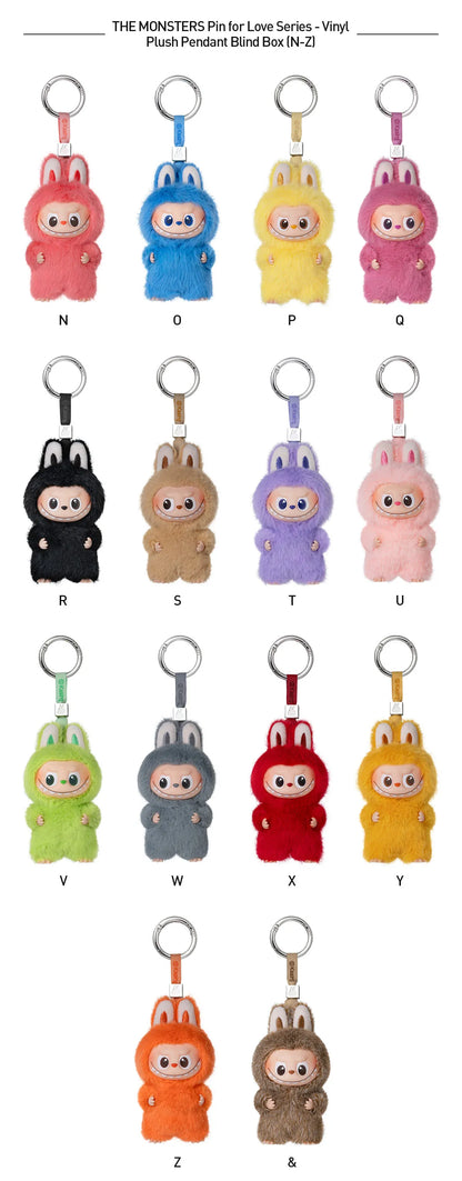 Pop Mart The Monsters Pin for Love Series Vinyl Plush Pendant Blind Box (A-M)