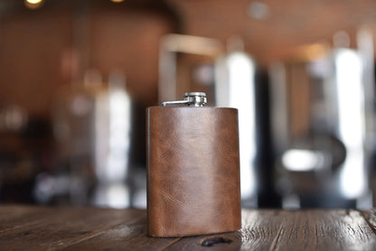 Kiko Leather 8 oz Leather Flask