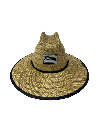 Patriot American Flag Beach Straw Hat with UPF 50 Sun Protection