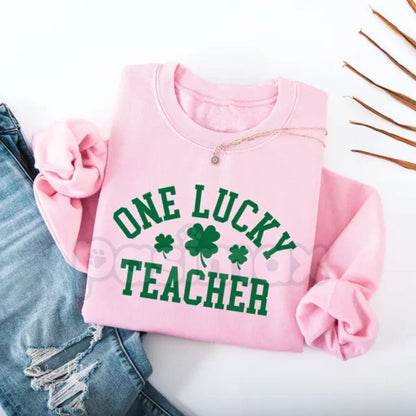 One Lucky Teacher St. Patrick's Day Crewneck Sweatshirt
