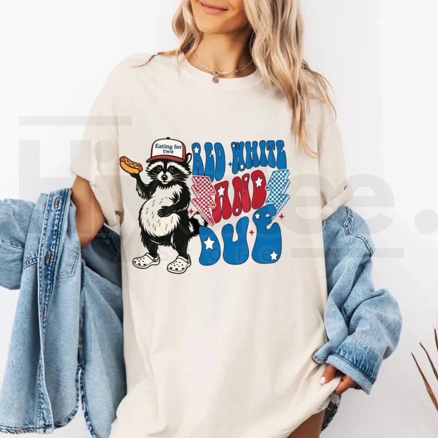 Red White and Due 4th of July Maternity Top