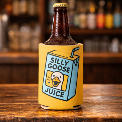 Silly Goose Juice Can Cooler, Funny Goose Meme Koozie
