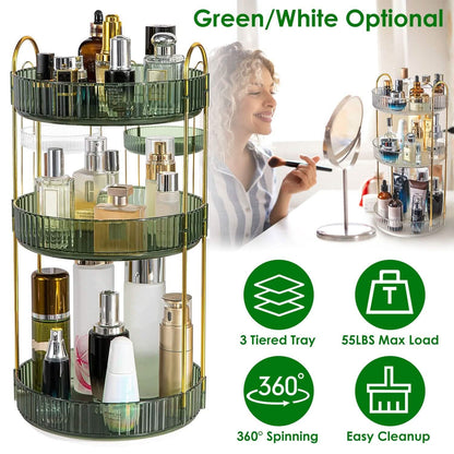 3-Tier 360° Spinning Rotating Makeup Organizer