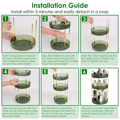 3-Tier 360° Spinning Rotating Makeup Organizer