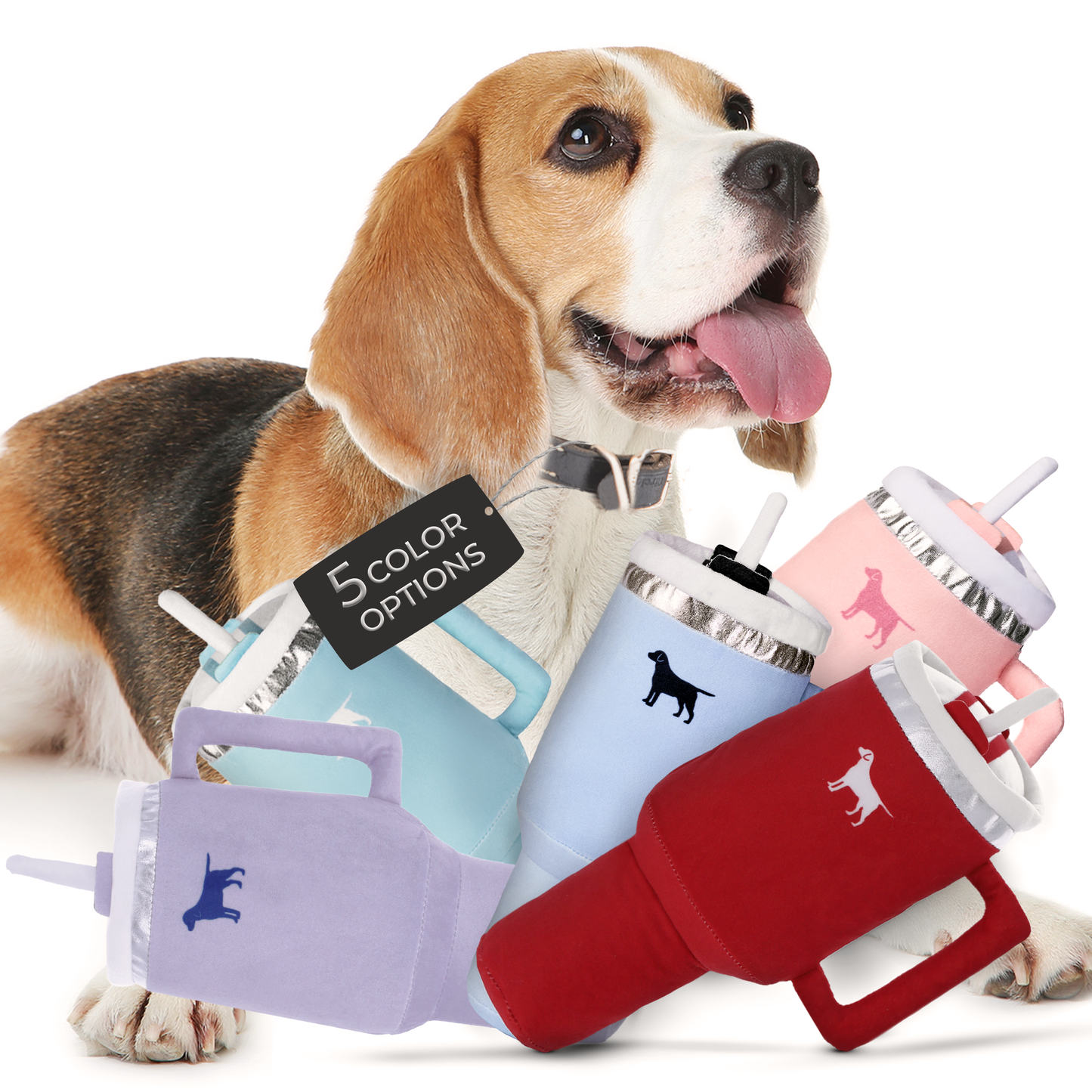 PUPROAR Pup Cup Squeaky Plush Tumbler Dog Toy