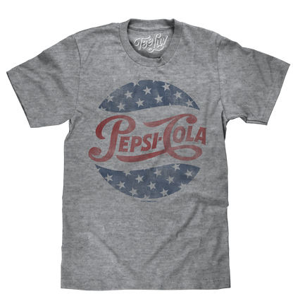 Retro Pepsi Cola Stars Graphic T-Shirt in Graphite Heather