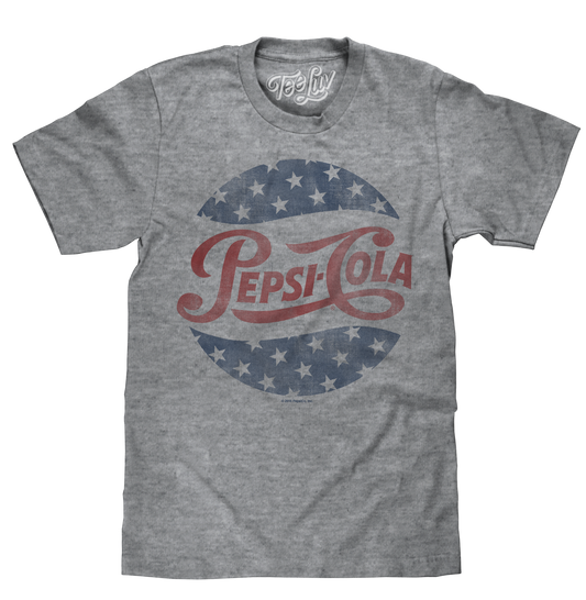 Retro Pepsi Cola Stars Graphic T-Shirt in Graphite Heather