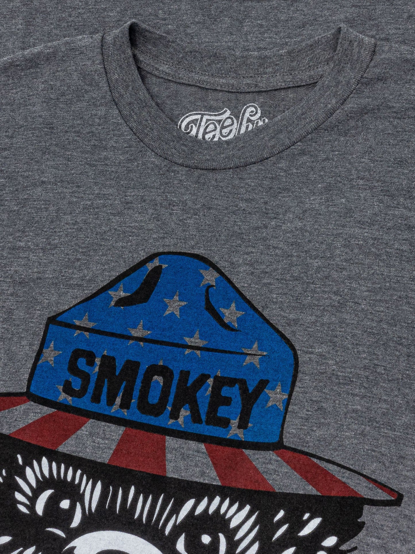 Patriotic Smokey Bear Graphic T-Shirt in Graphite Snow Heather