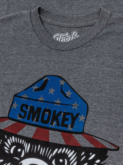 Patriotic Smokey Bear Graphic T-Shirt in Graphite Snow Heather