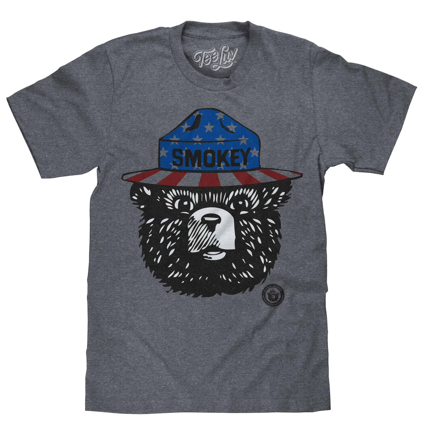 Patriotic Smokey Bear Graphic T-Shirt in Graphite Snow Heather