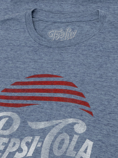 Patriotic Pepsi Cola Graphic T-Shirt in Cabo Blue Heather