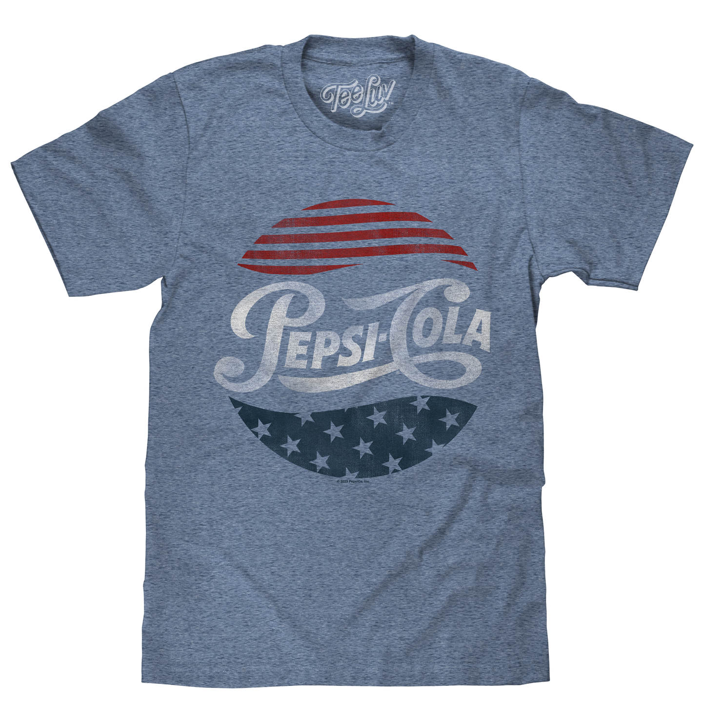 Patriotic Pepsi Cola Graphic T-Shirt in Cabo Blue Heather