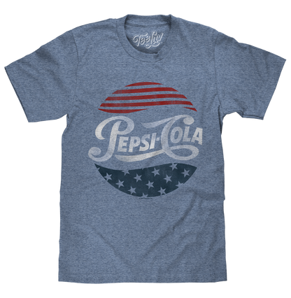 Patriotic Pepsi Cola Graphic T-Shirt in Cabo Blue Heather