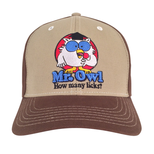 Tootsie Pop Mr. Owl Baseball Cap - How Many Licks, Tan and Brown
