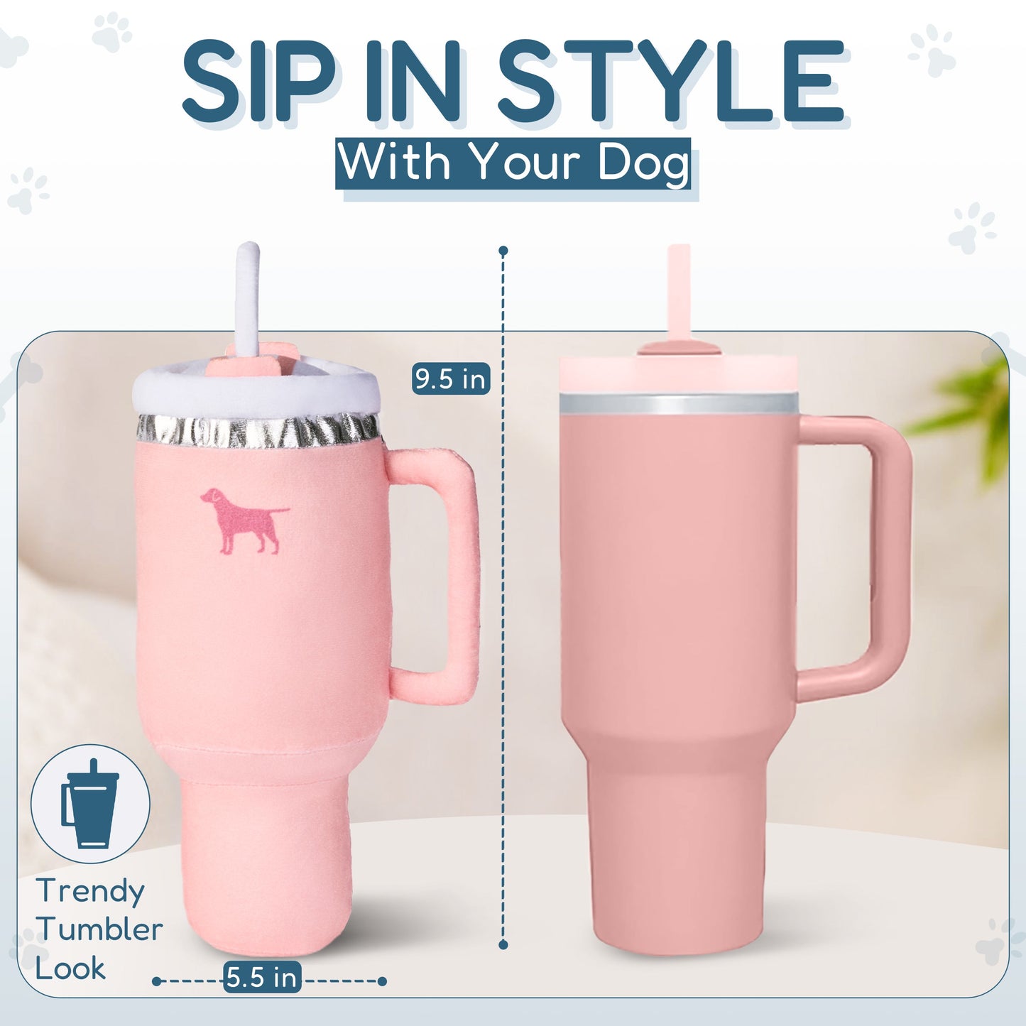 PUPROAR Pup Cup Squeaky Plush Tumbler Dog Toy
