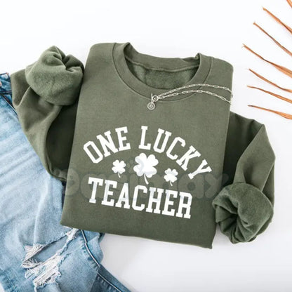 One Lucky Teacher St. Patrick's Day Crewneck Sweatshirt