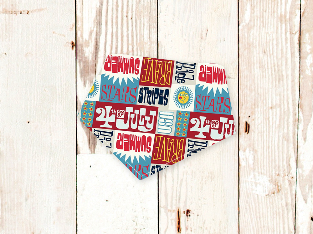 4th of July Dog Bandana - Patriotic Snap-On Bandana for Dogs