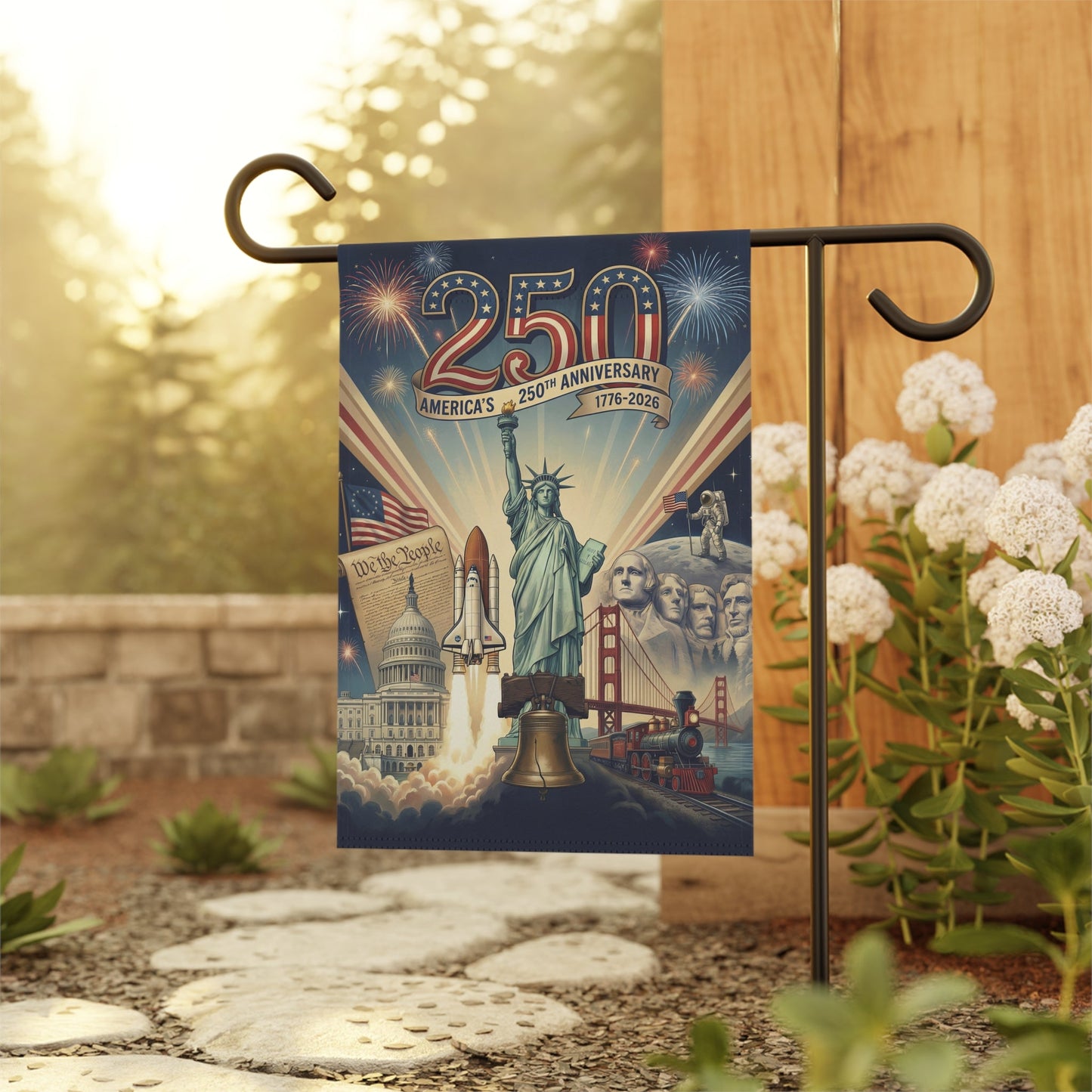 America's 250th Anniversary Patriotic Garden Flag and House Banner, USA 250th Edition