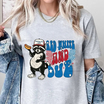 Red White and Due 4th of July Maternity Top