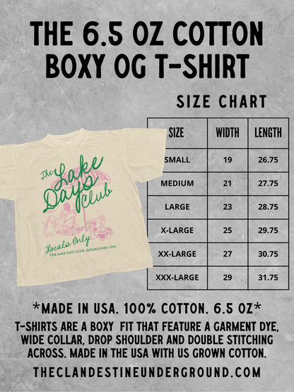 The Lake Days Club Summer Boxy Cotton T-Shirt, 4 Colors, S to 3XL