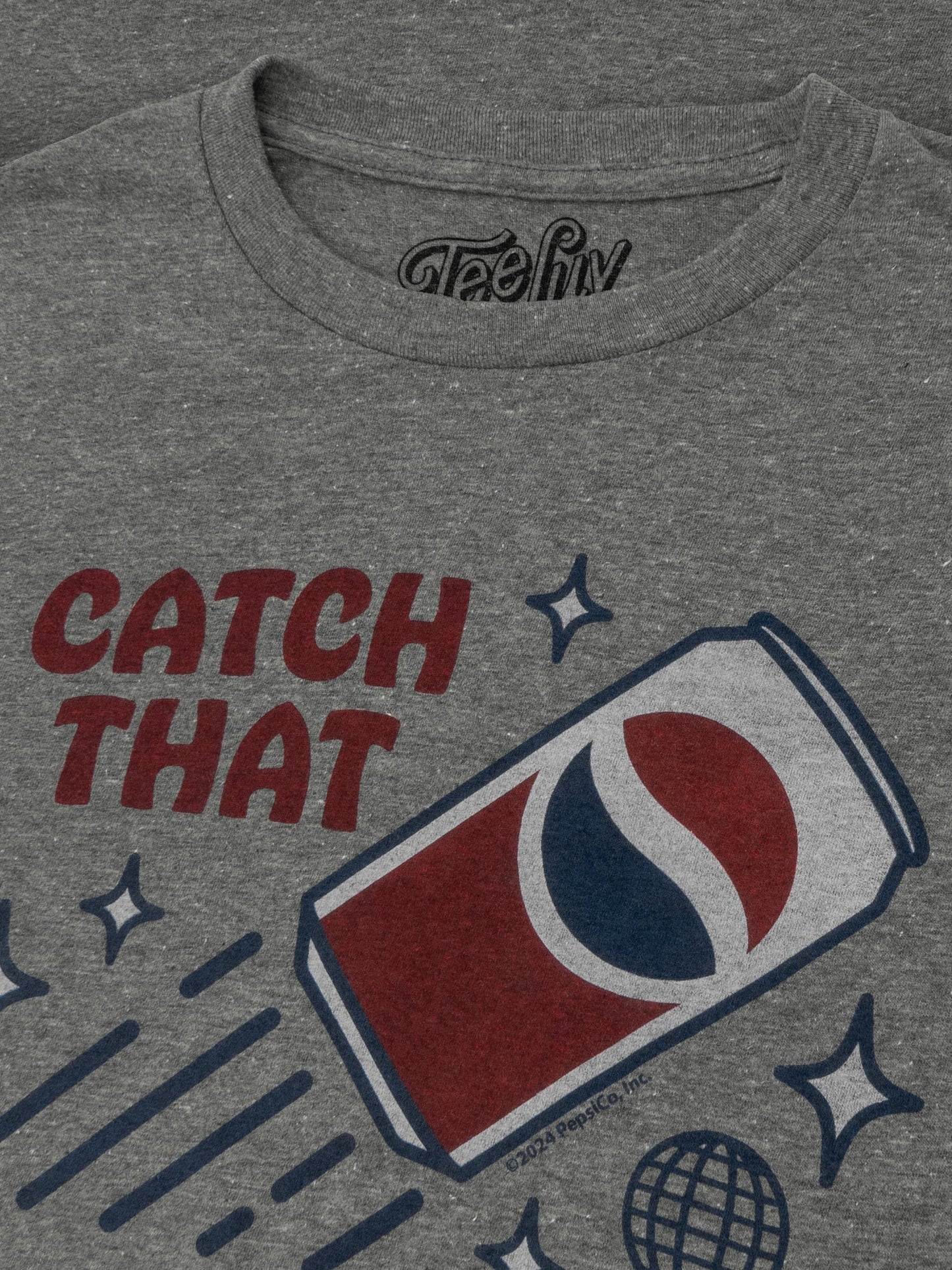 Retro Catch That Pepsi Spirit Soda Logo T-Shirt in Graphite Heather