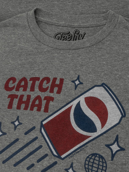 Retro Catch That Pepsi Spirit Soda Logo T-Shirt in Graphite Heather