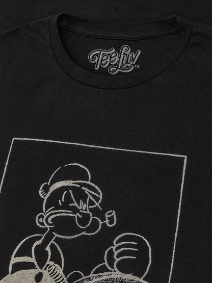Popeye the Sailor Man Salty T-Shirt, Black