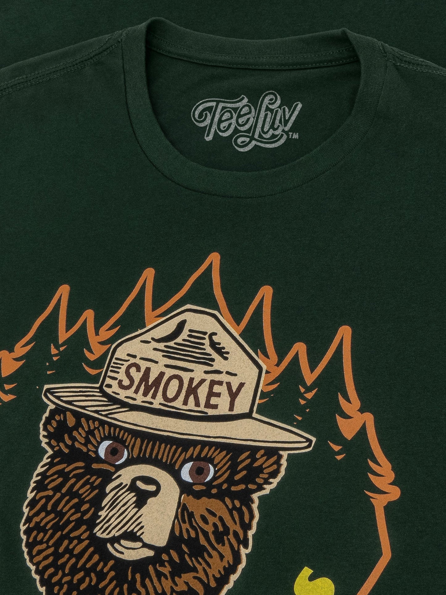 Smokey Bear Graphic T-Shirt - Keep It Green, Prevent Wildfires, Forest Green