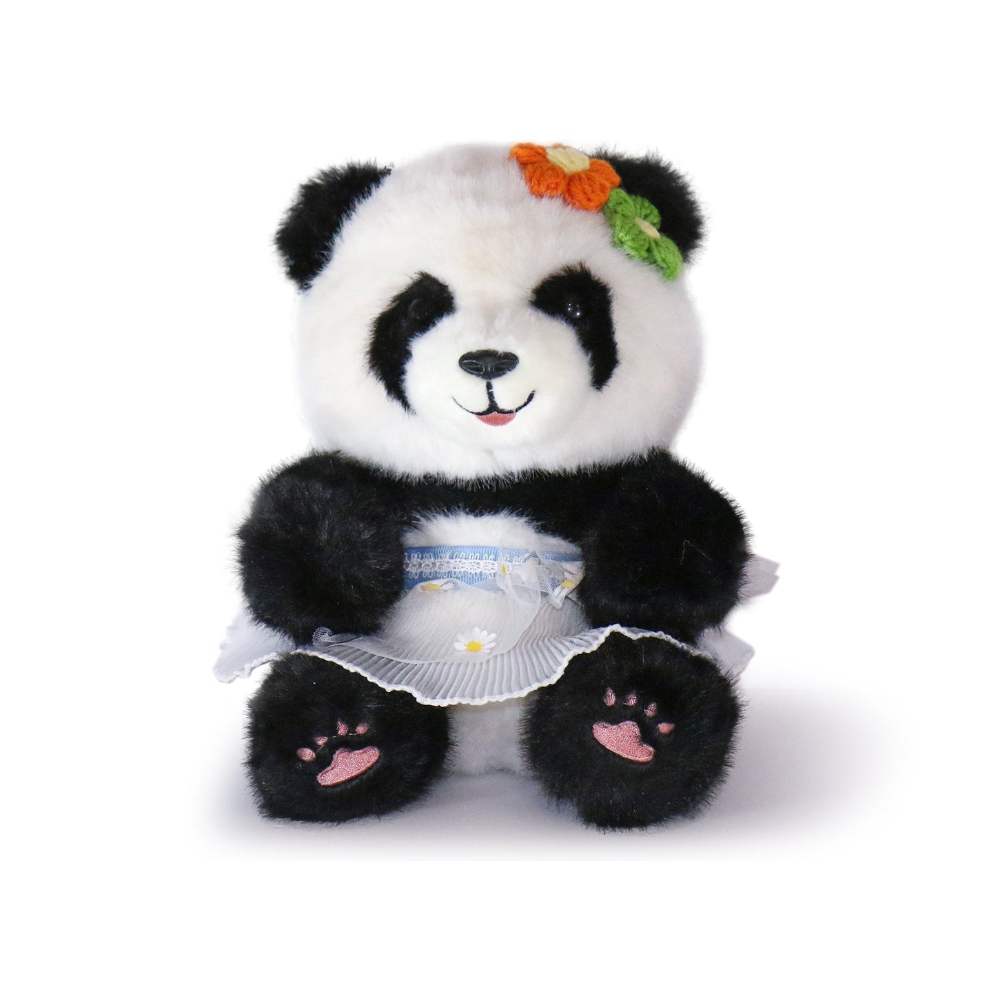 Sunny Panda Floral Outfit Plush Toy, 10 Inch