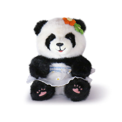 Sunny Panda Floral Outfit Plush Toy, 10 Inch