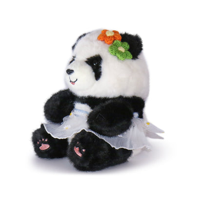 Sunny Panda Floral Outfit Plush Toy, 10 Inch