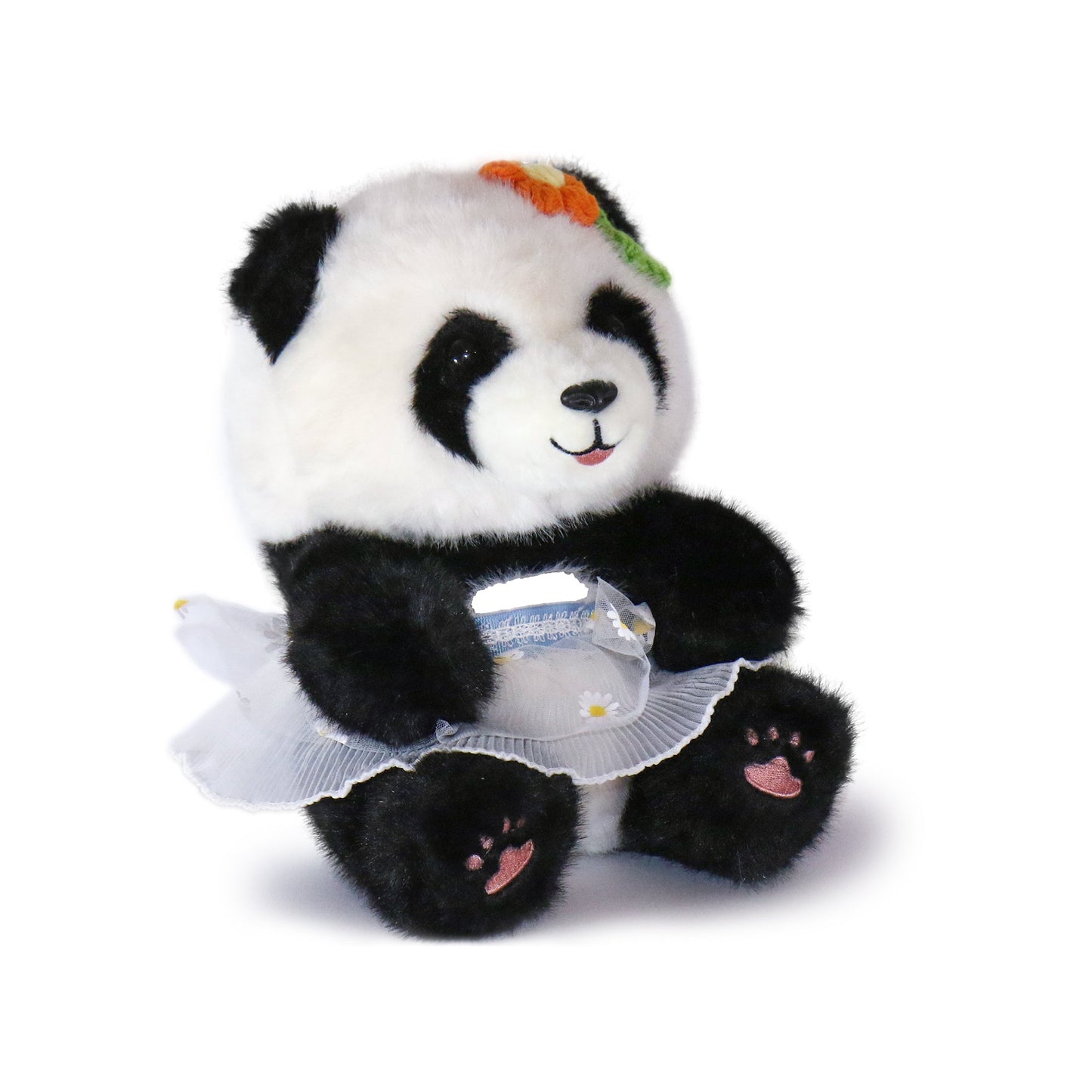 Sunny Panda Floral Outfit Plush Toy, 10 Inch