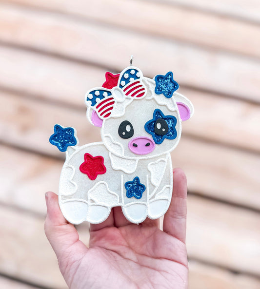 Patriotic Cow Car Freshie - Choose Your Scent, 34 Options