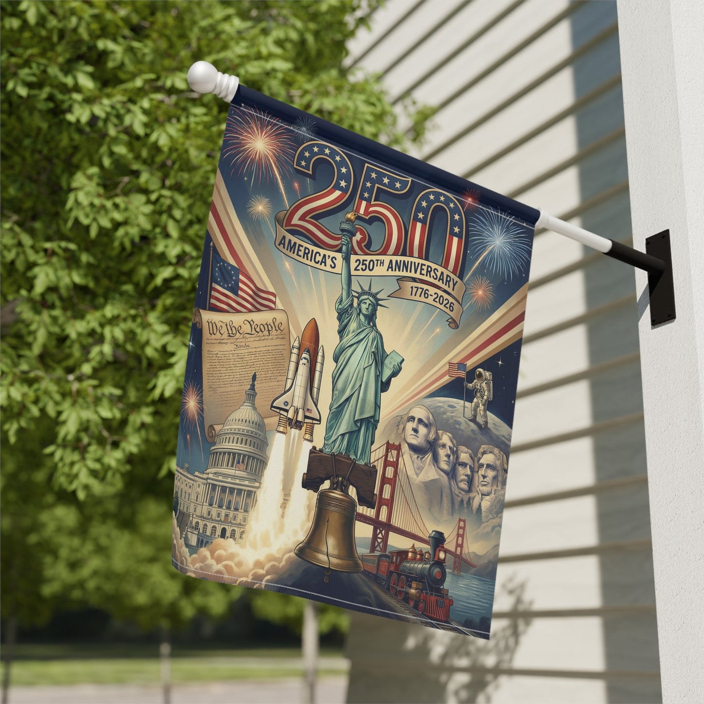 America's 250th Anniversary Patriotic Garden Flag and House Banner, USA 250th Edition