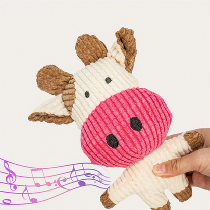 Milou and Lumi Cow Plush Squeaky Dog Toy