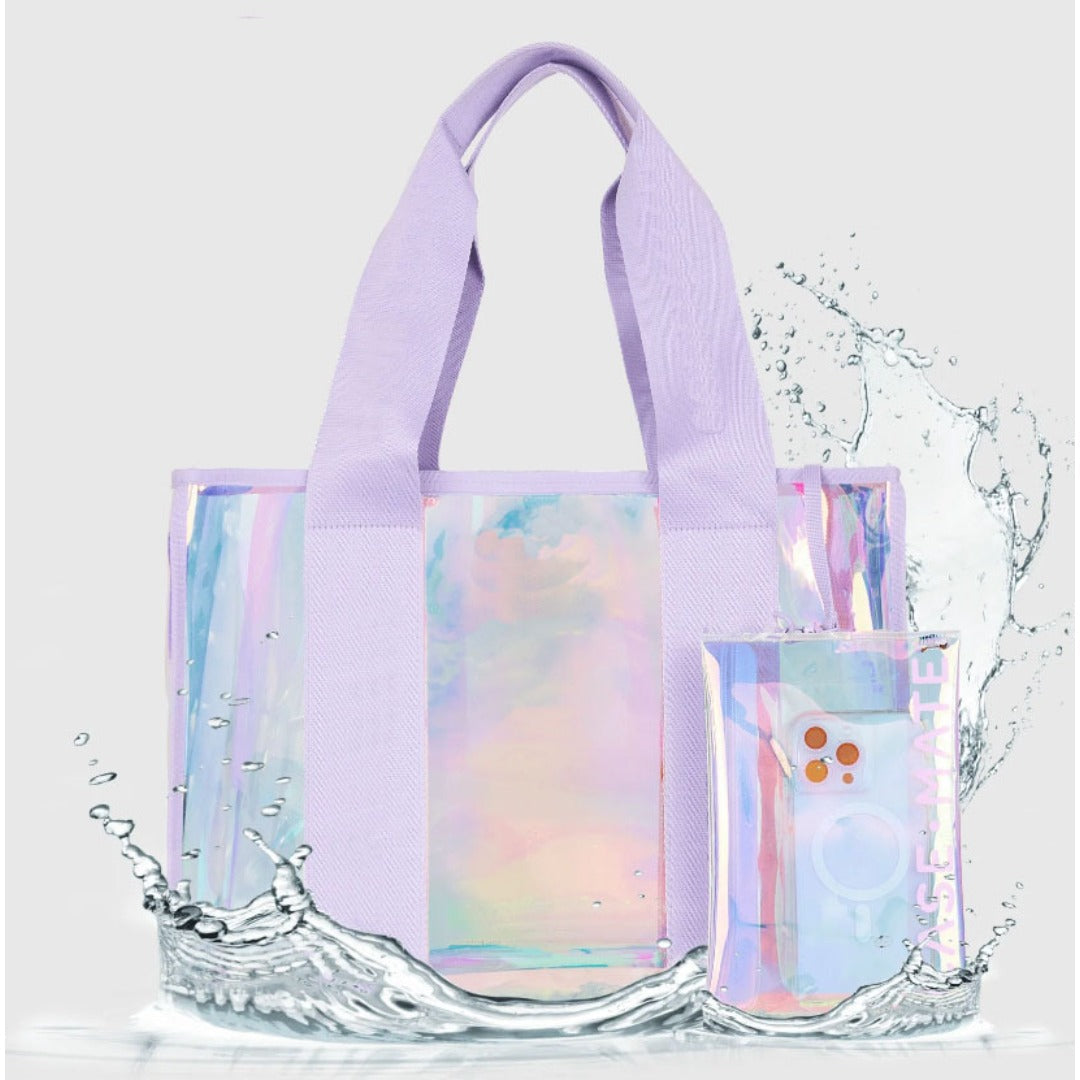 Transparent Waterproof Tote Bag, Large Capacity Clear Beach Bag